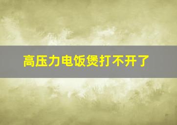 高压力电饭煲打不开了