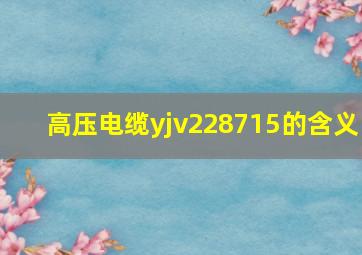 高压电缆yjv228715的含义