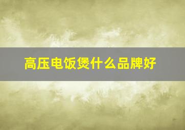 高压电饭煲什么品牌好