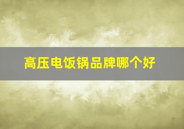 高压电饭锅品牌哪个好