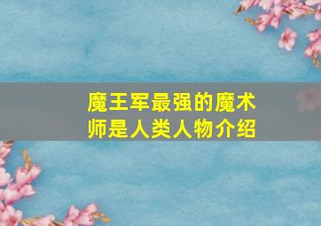 魔王军最强的魔术师是人类人物介绍