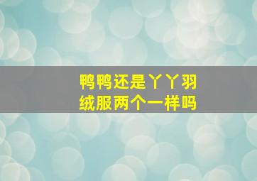 鸭鸭还是丫丫羽绒服两个一样吗