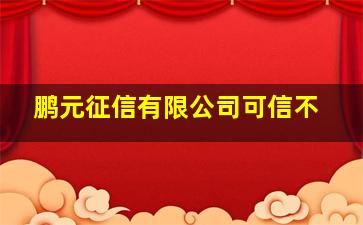 鹏元征信有限公司可信不