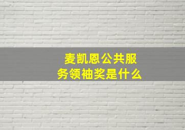 麦凯恩公共服务领袖奖是什么