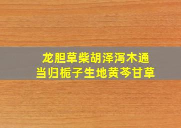 龙胆草柴胡泽泻木通当归栀子生地黄芩甘草